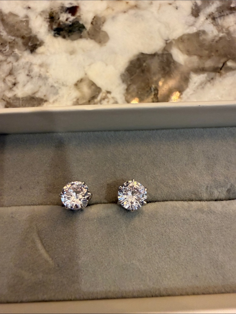 Classic White Cubic Zirconia Stud Earrings - Unbranded